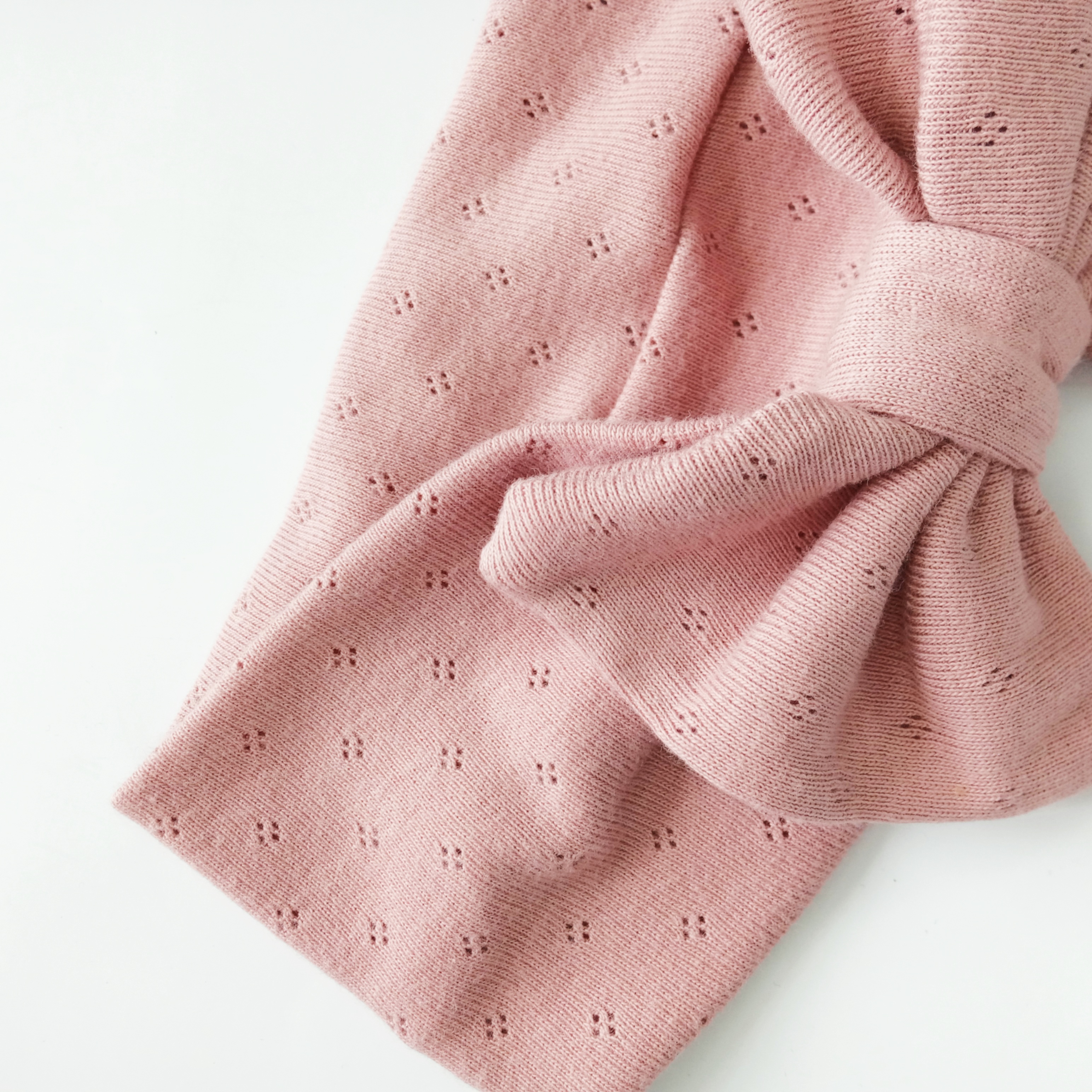 Fascia con Fiocco in Cotone Pointille Morbida 