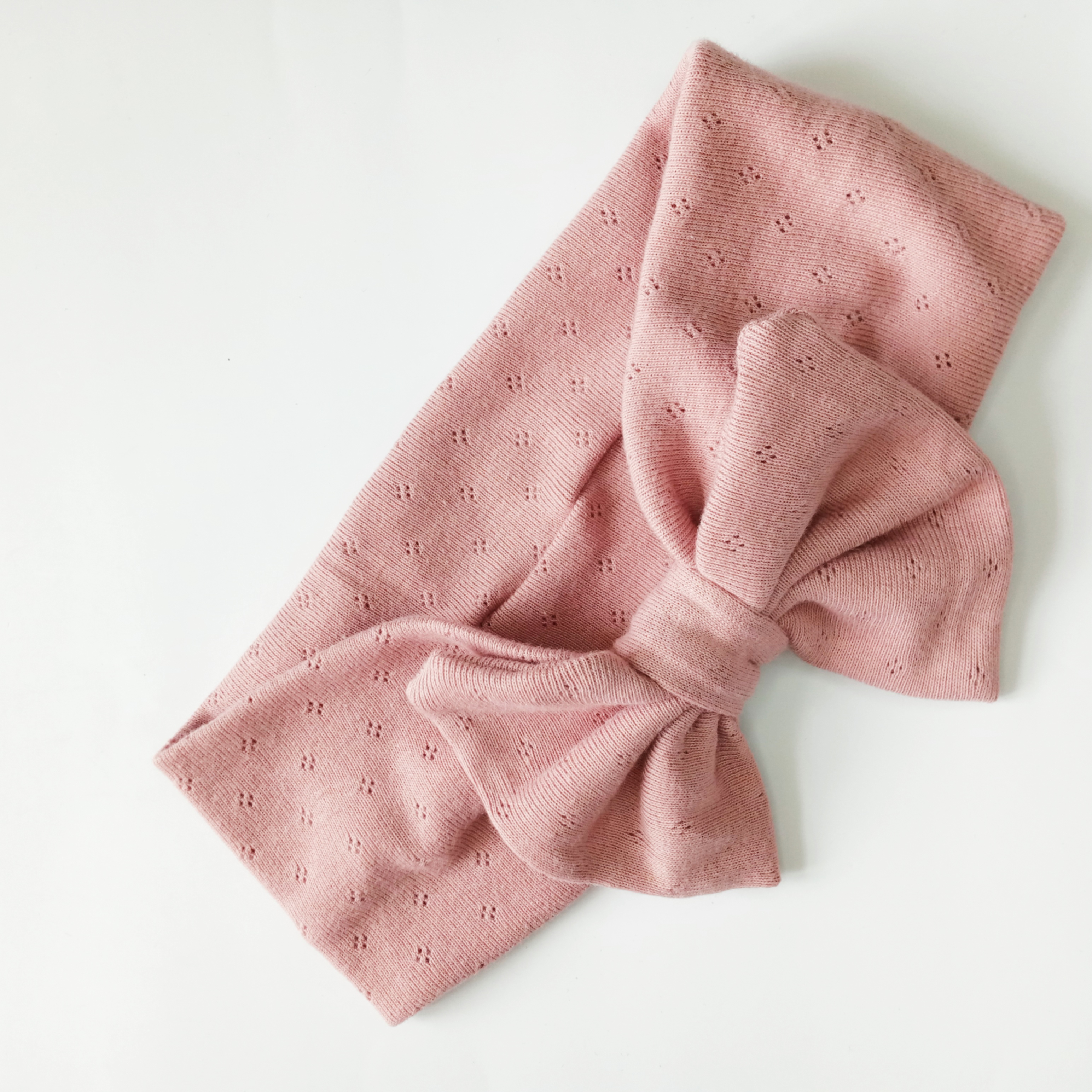 Fascia con Fiocco in Cotone Pointille Morbida 