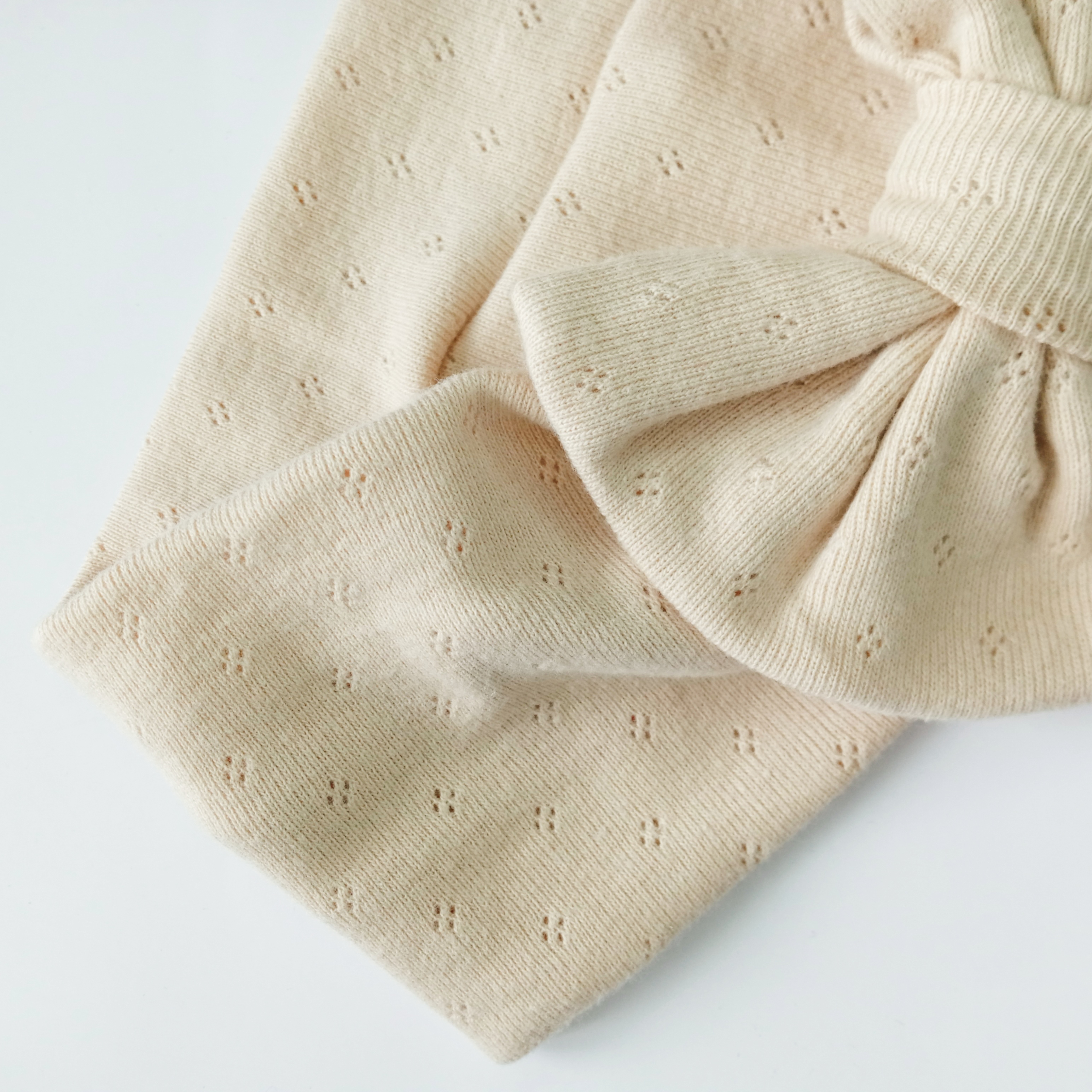 Fascia con Fiocco in Cotone Pointille Morbida 